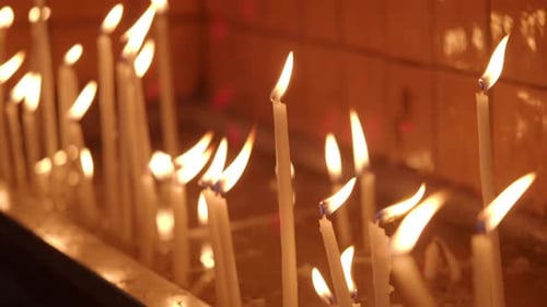 Candles Burning in a Quiet Place for Reflection and Prayer