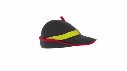 Animated 3D Oktoberfest Hat Rotation with Feather