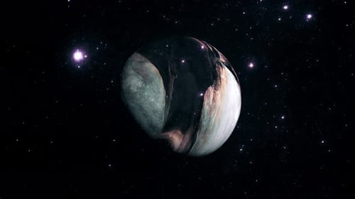 Abstract Futuristic Planet Rotating in Deep Space