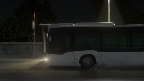 Dark Night Bus Stop Horror Video Template with Sound : Ends to Black Screen