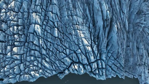 Aerial view of glacier formations, Iceland.
