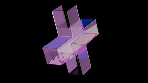 Animación abstracta en forma de cristal. Resolución HD.