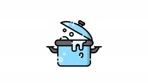 Animated Flat Design Boiling Pot Overflow Icon