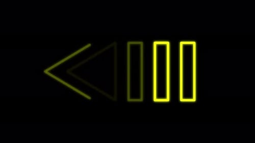 Animation of a Yellow Neon Arrow Pointing Left on a black background