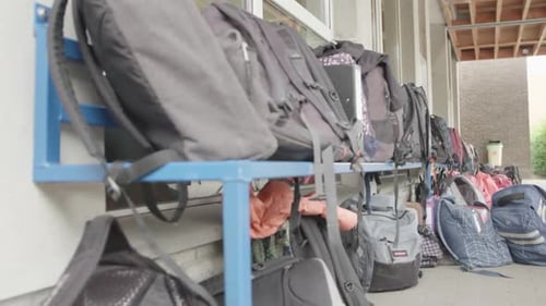 backpacks and book bags at school