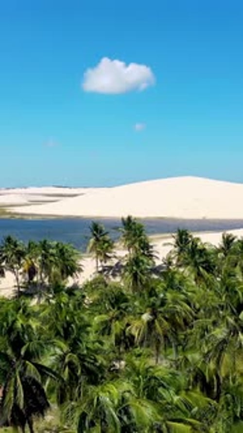 Jericoacoara Ceara Brazil. Scenic sand dunes and turquoise rainwater lakes