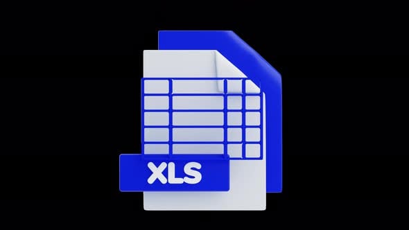 Modern 3D XLS Document File Icon Animation, Elements Motion Graphics ft ...