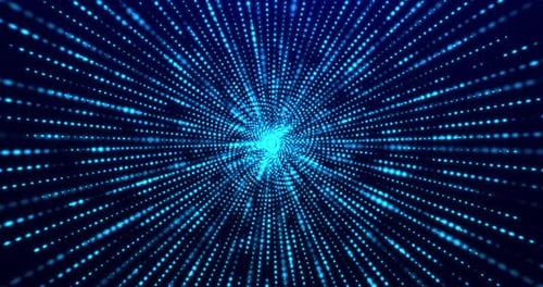 Digital rotating cyberspace with particles and digital network connections. High speed connection