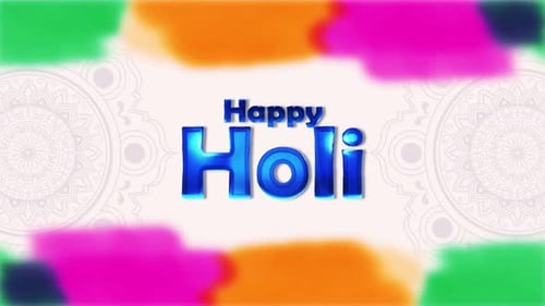 Colorful Happy Holi Festival Background Loop