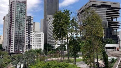Central Rio de Janeiro: Green Oasis Park Surrounded by Towers in Carioca Business Center