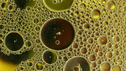 Golden Abstract Bubbles Fluid Macro Close Up