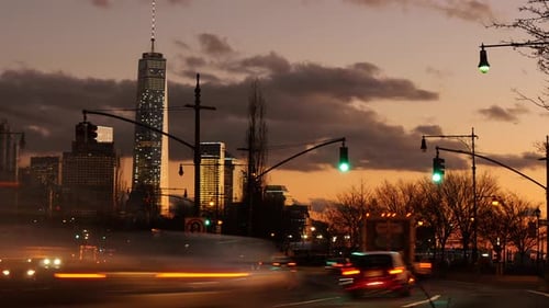 Captivating Dance of Illuminated Bustling Traffic in the City at Night