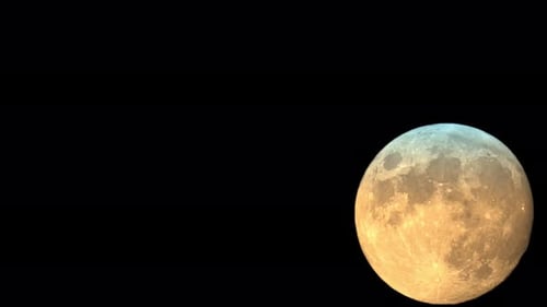 Full Moon Rotating in the Night Sky