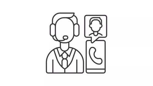 Customer Support Video Call Animated Line Icon