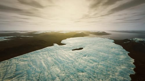 Detailed Aerial Photograph Showcasing Unique Ice Formations and Colors