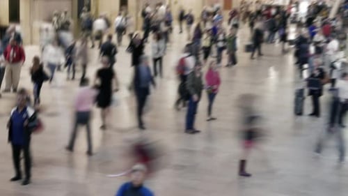 Crowds of Business People Walking in the City Crossing Urban Street