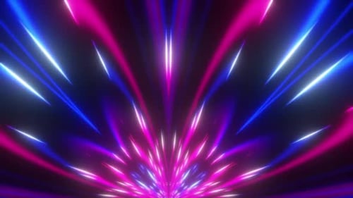 Dynamic Abstract Neon Light Rays Tunnel Loop Background
