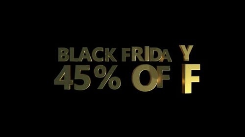 Golden 3D Text Reveal for Black Friday Sales Promotion