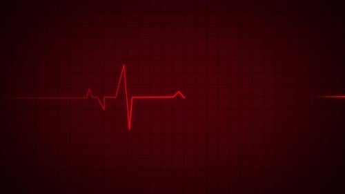 Digital Red Heartbeat Line ECG Monitor Animation