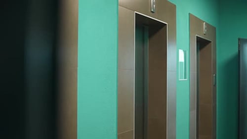 Office View of a Elevator Hall a Walk Through the Office Space Inside Skyscraper Background Template