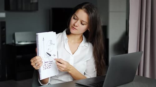 Woman Presenting Business Information During a Video Call