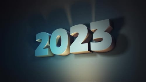 3D 2023 New Year Title Animation with Dynamic Lighting