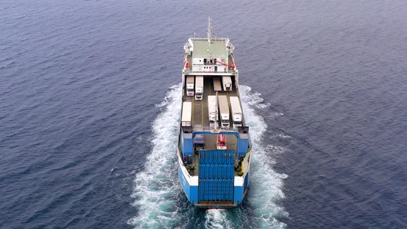 Large RoRo Roll onoff Vehicle carrier vessel cruising the Mediterranean ...