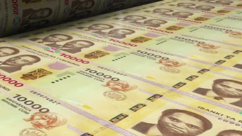 Money Printing Press Production of New Banknotes