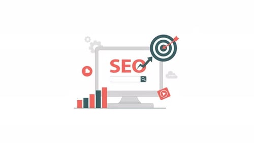 Flat Design SEO Marketing Strategy Animation Concept