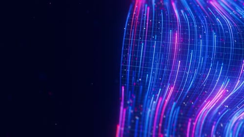 Closeup of Big Data Light Speed Flow Abstract Digital Data Stream of Quantum Computing Cyberspace of