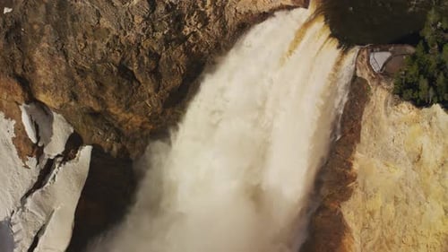 Yellowstone National Park Wyoming. Grand Canyon Lower Falls and Yellowstone River