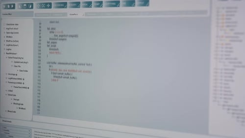 Close Up of Code Being Typed on PC Screen By Admin Developing Software