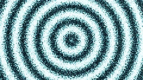 Animated Decreasing Towards the Center Circles or Rings As From Frost or Snow on Black Background