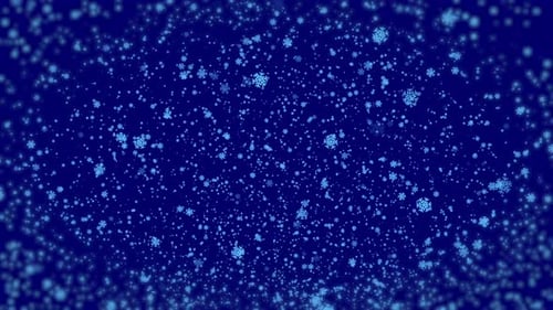 Blue Snowflakes Falling Looping Background Animation