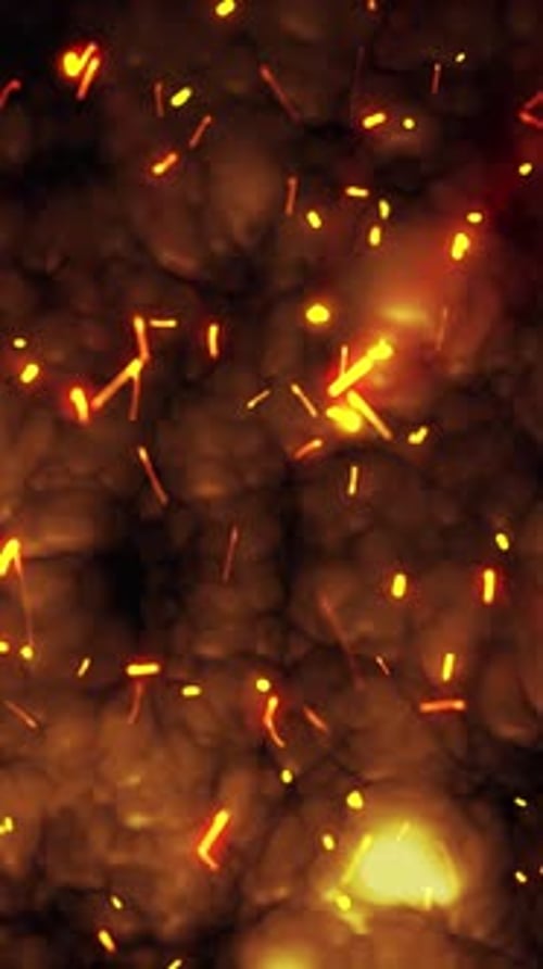 Abstract Fiery Particles Flowing Upwards Loop