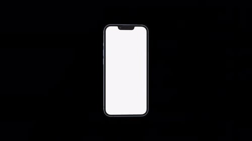 Creative animated smartphone mockup. Template on transparent background. Alpha channel.