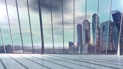 Futuristic Holographic AI Interface Projection in Modern Office