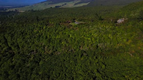 Drone shot view of natural scenery in New Zealand