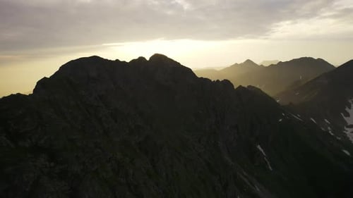 Aerial Shot of the Mountains Epic Panorama Nature Success Summit Top Peak