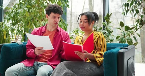 Confident Successful Colleagues Working Together Planning Project in Modern Office Teamwork Concept