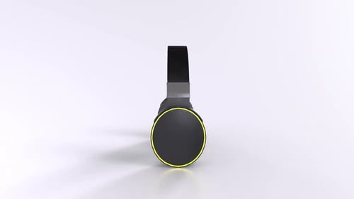 3D Rotating Headphones Product Showcase with Glowing Accents