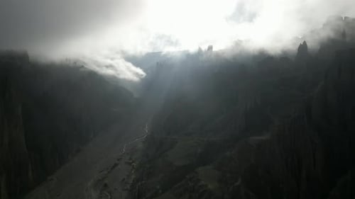 Vue aérienne de Valle de las Animas avec ses formations rocheuses, Bolivie.