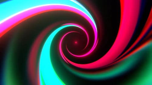 Turquoise And Pink Vivid Hypnotic Spiral Corridor Background Vj Loop I 4K