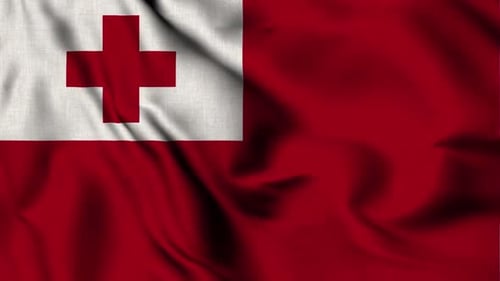 Tonga-Flagge weht