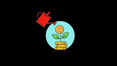 Animated Money Plant Growth with Watering Can