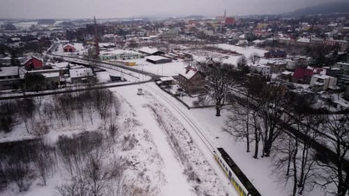 Trains tripping in Sobotka Poland Winter