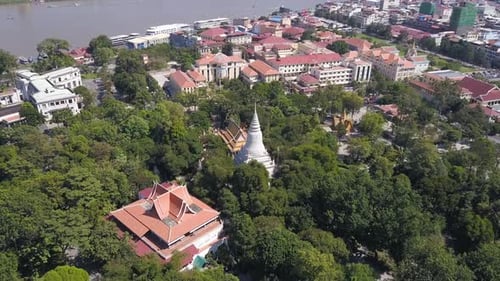 4K DRONE FOOTAGE WAT PHNOM, CAMBODIA