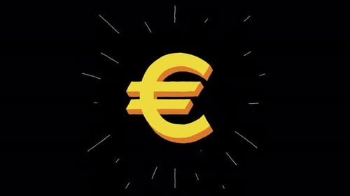 Golden Euro Currency Symbol Reveal Animation