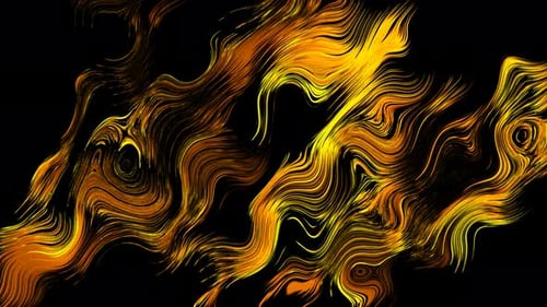 Fluid Golden Wavy Lines Abstract Motion Background