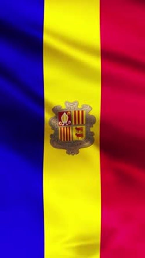 Waving Flag of Andorra Vertical Loop